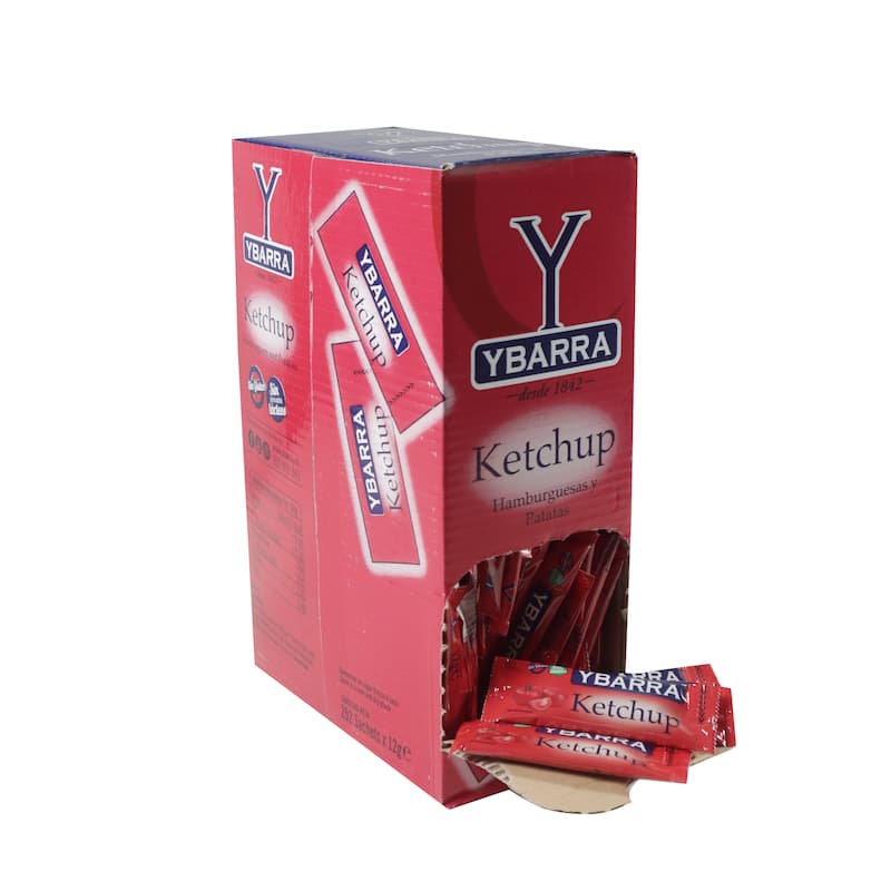 Caja monodosis sachets ketchup Ybarra