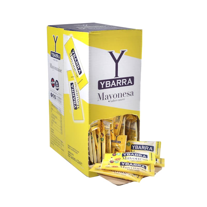 Caja monodosis sachets mayonesa Ybarra