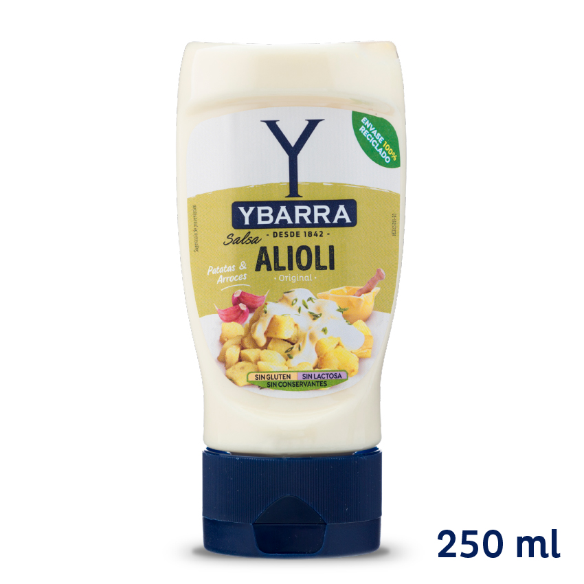 salsa alioli bote boca abajo 225ml Ybarra