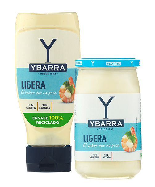 pet y cristal mayonesa ligera ybarra en dos formatos