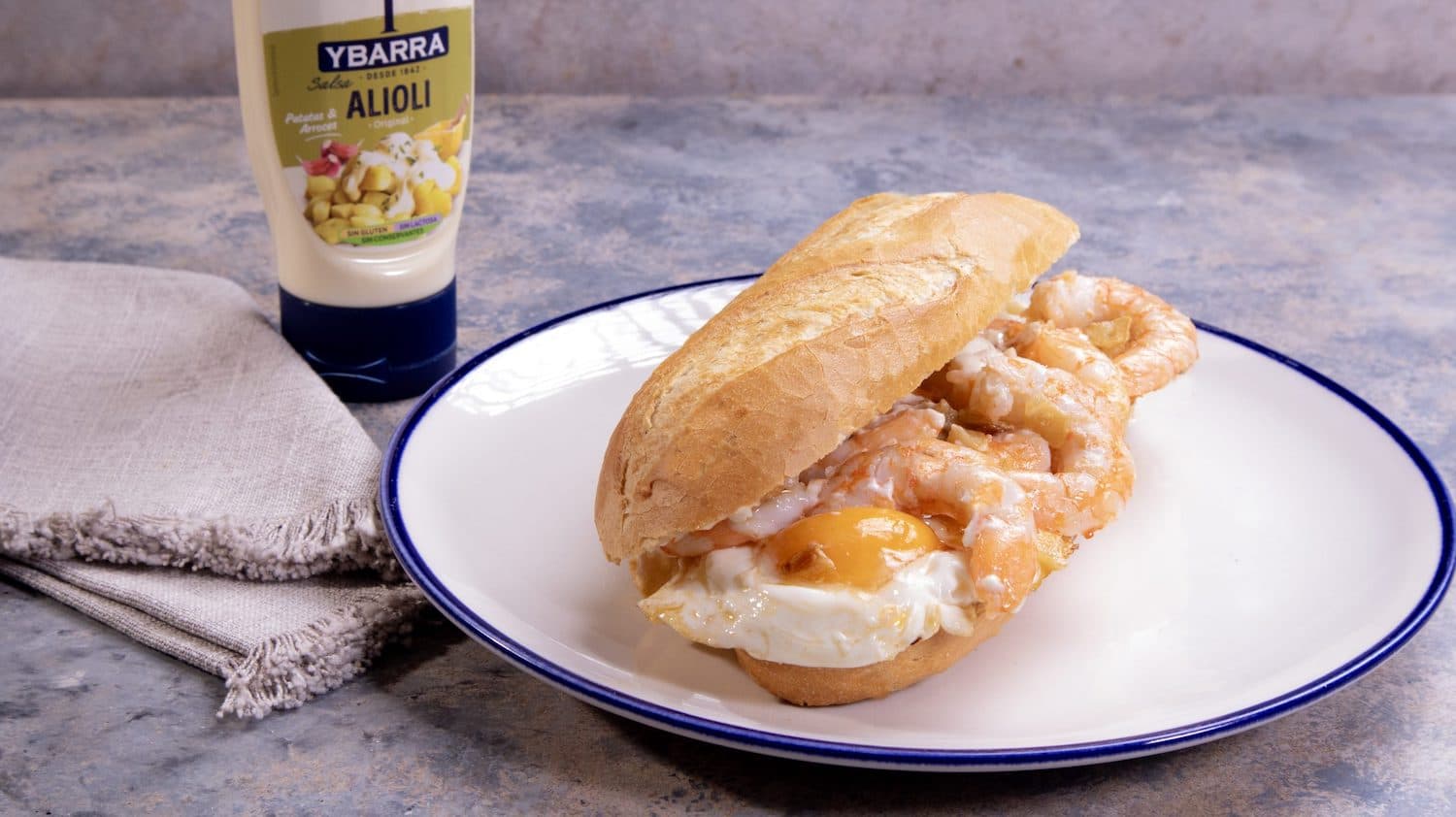 bocadillo-langostinos receta